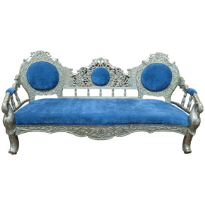 Vintage Hand Carved "Maharaja" Sofa Beautifully Cladded with German silver