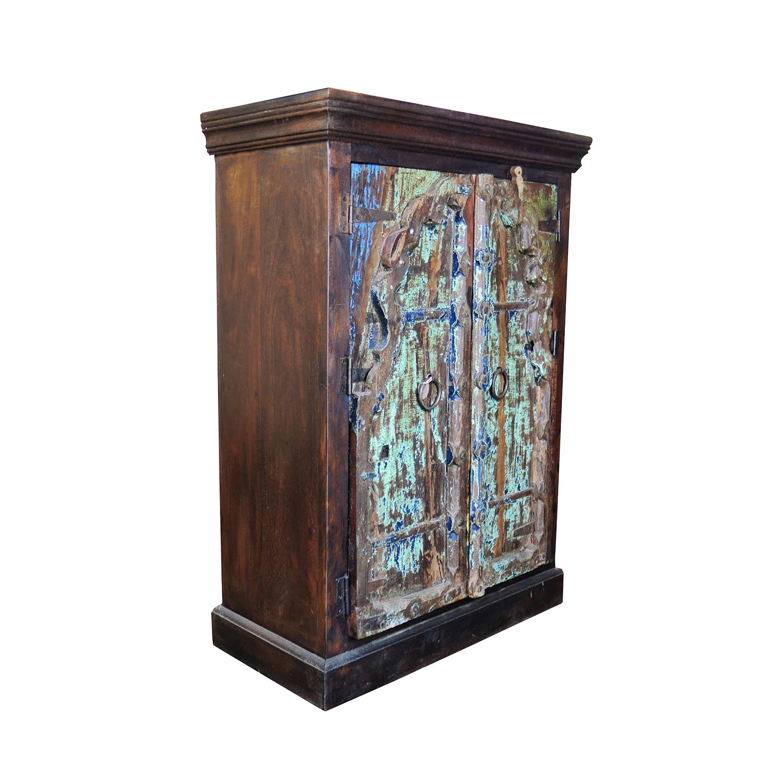 Vintage Teak Wood 2-Door Storage Cabinet - Far Pavilions