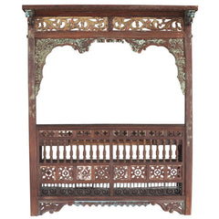 Solid Wood Brass Work L+T Door Design Bar Cabinet Medium - RAJ