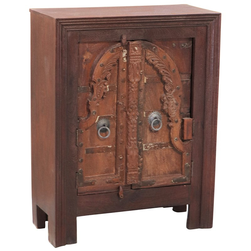 Vintage Teak Wood 2-Door Storage Cabinet - Far Pavilions