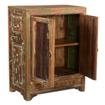 Vintage Teak Wood 2-Door Storage Cabinet - Far Pavilions